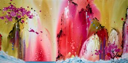 Wild Dance of Love by Danielle O'Connor Akiyama - Original Painting on Box Canvas sized 72x36 inches. Available from Whitewall Galleries